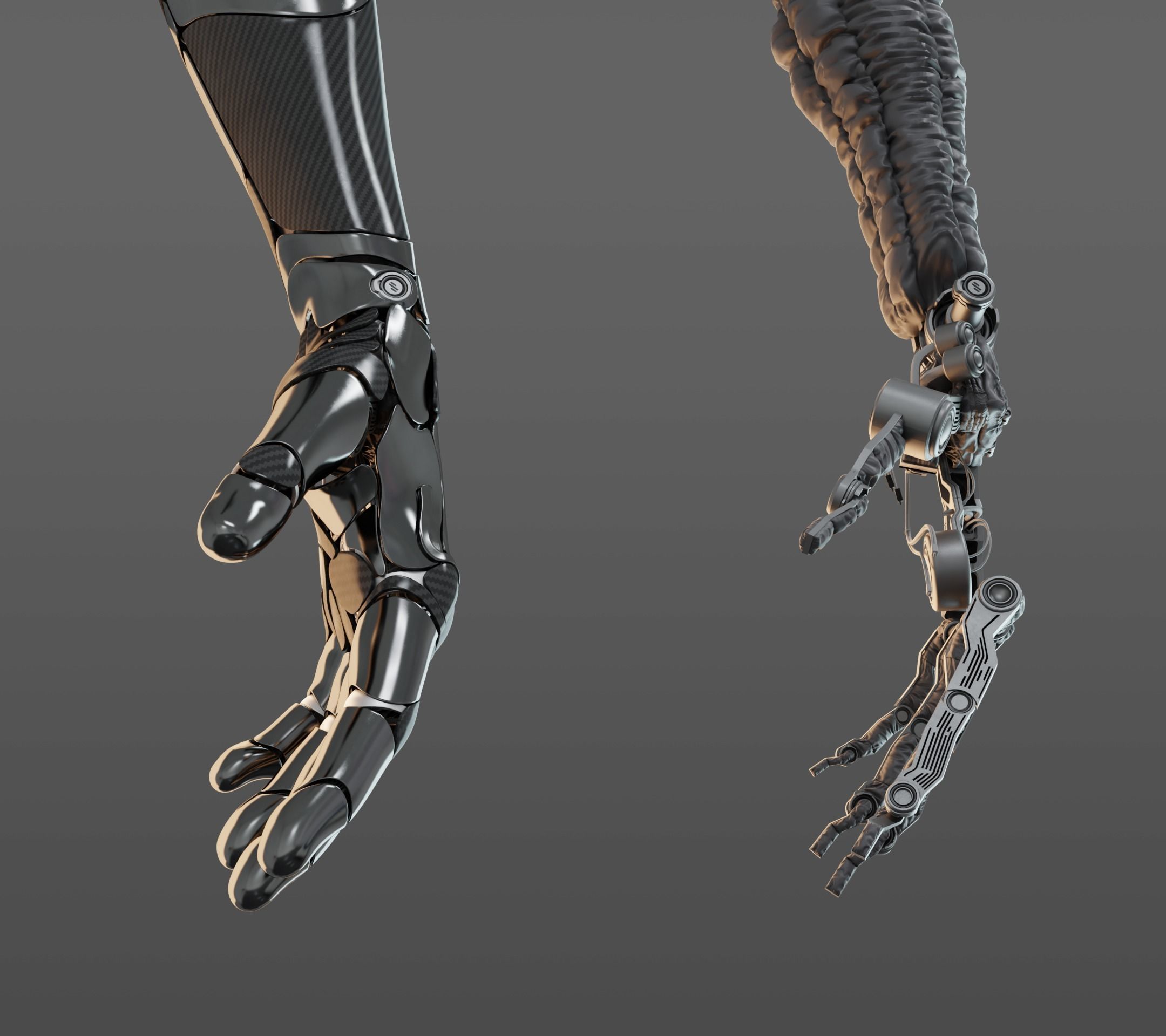 Robotic hand anatomy 3D model_16