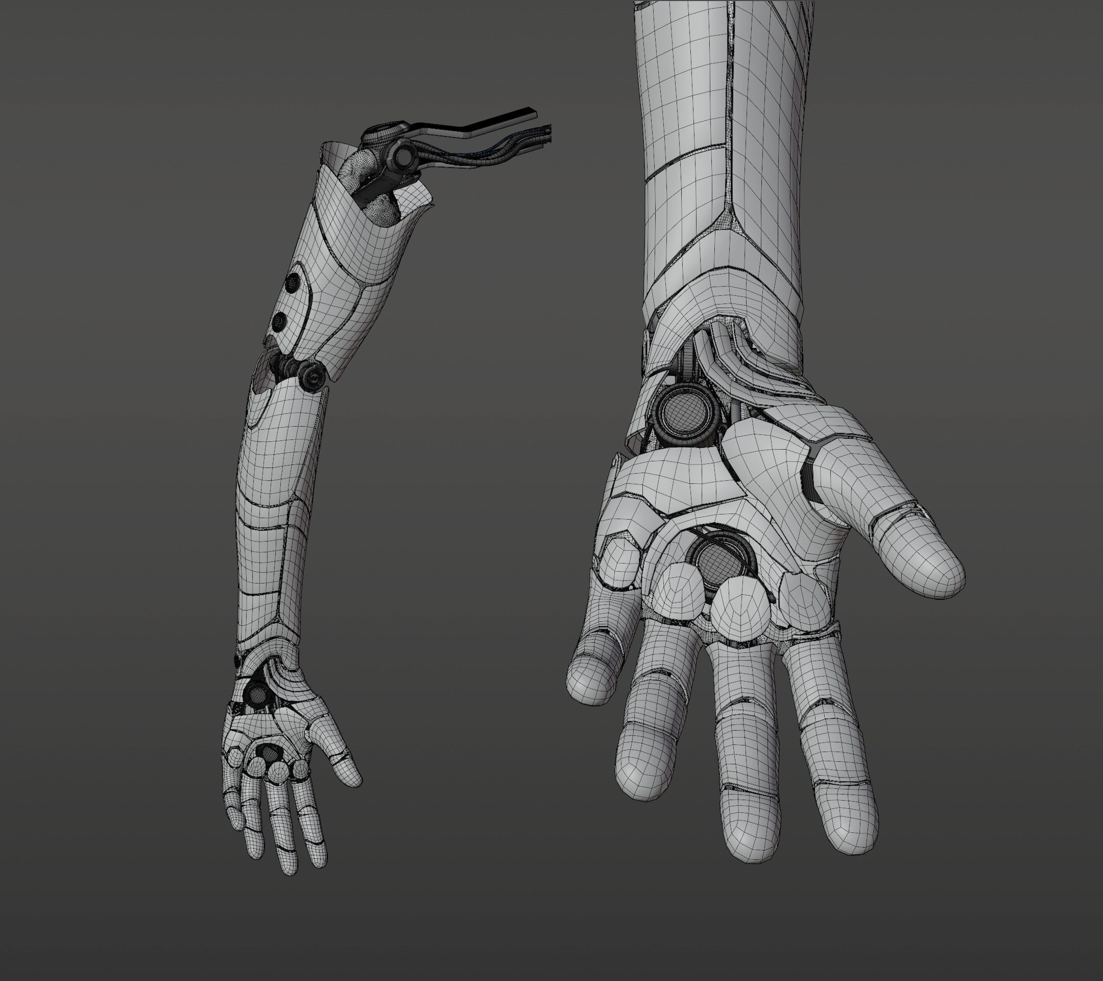 Robotic hand anatomy 3D model_31