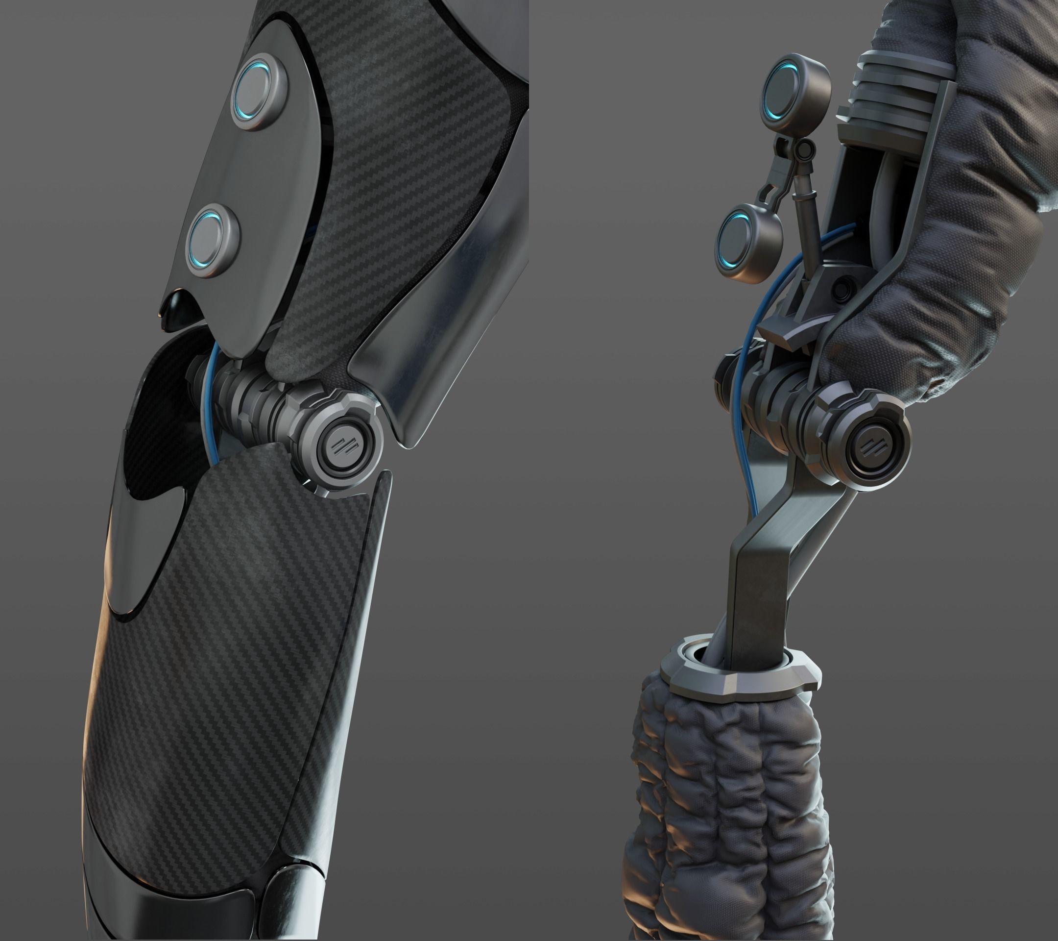 Robotic hand anatomy 3D model_23