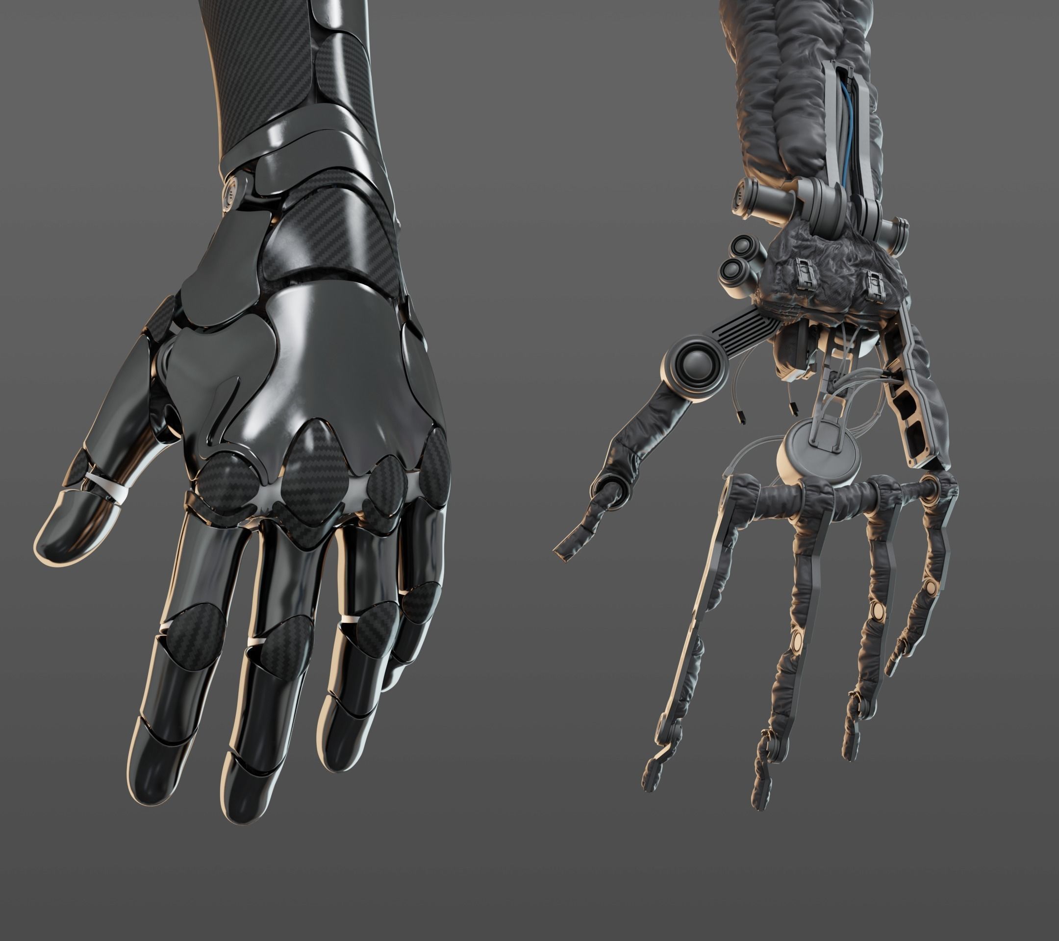 Robotic hand anatomy 3D model_14