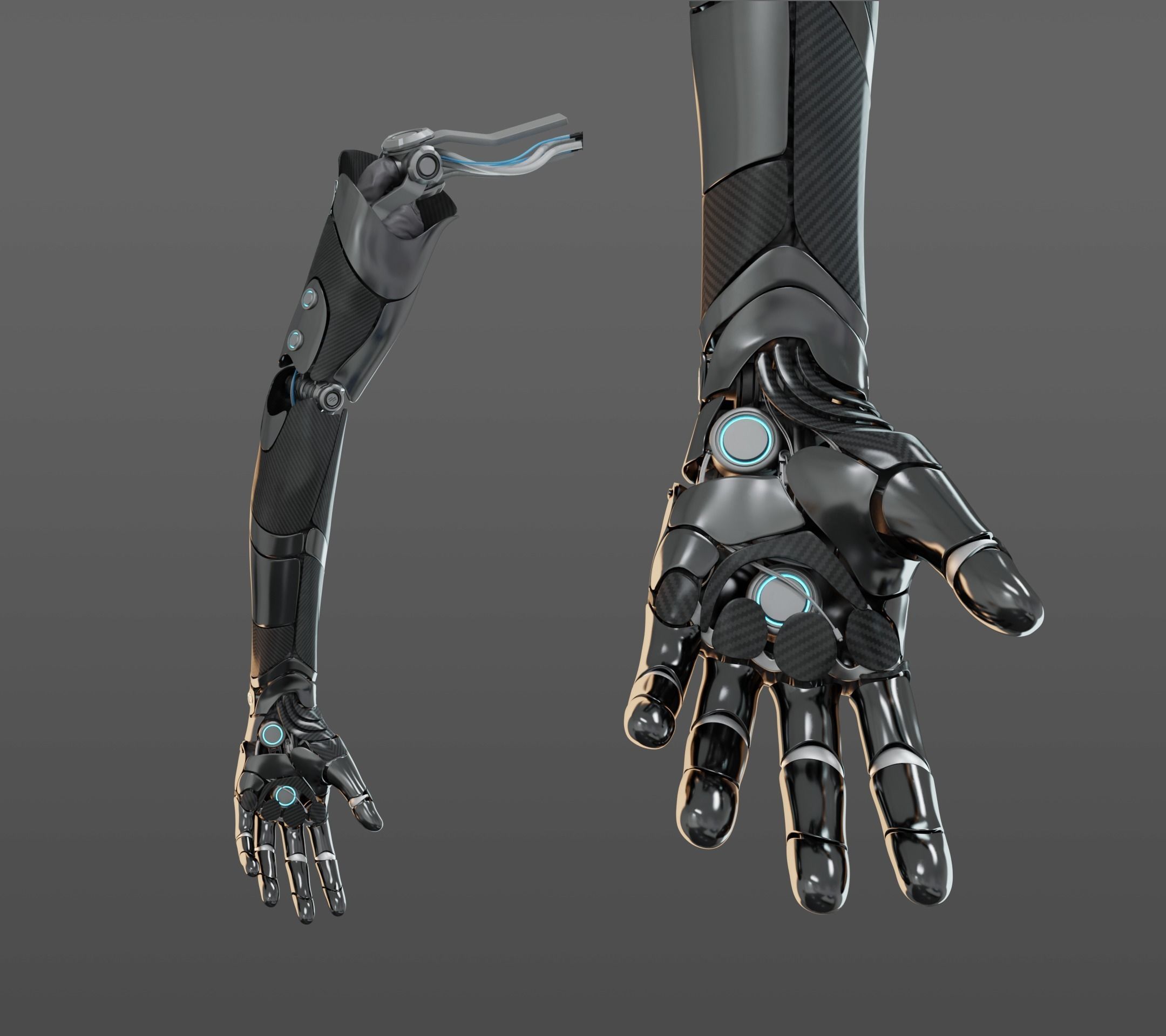 Robotic hand anatomy 3D model_12