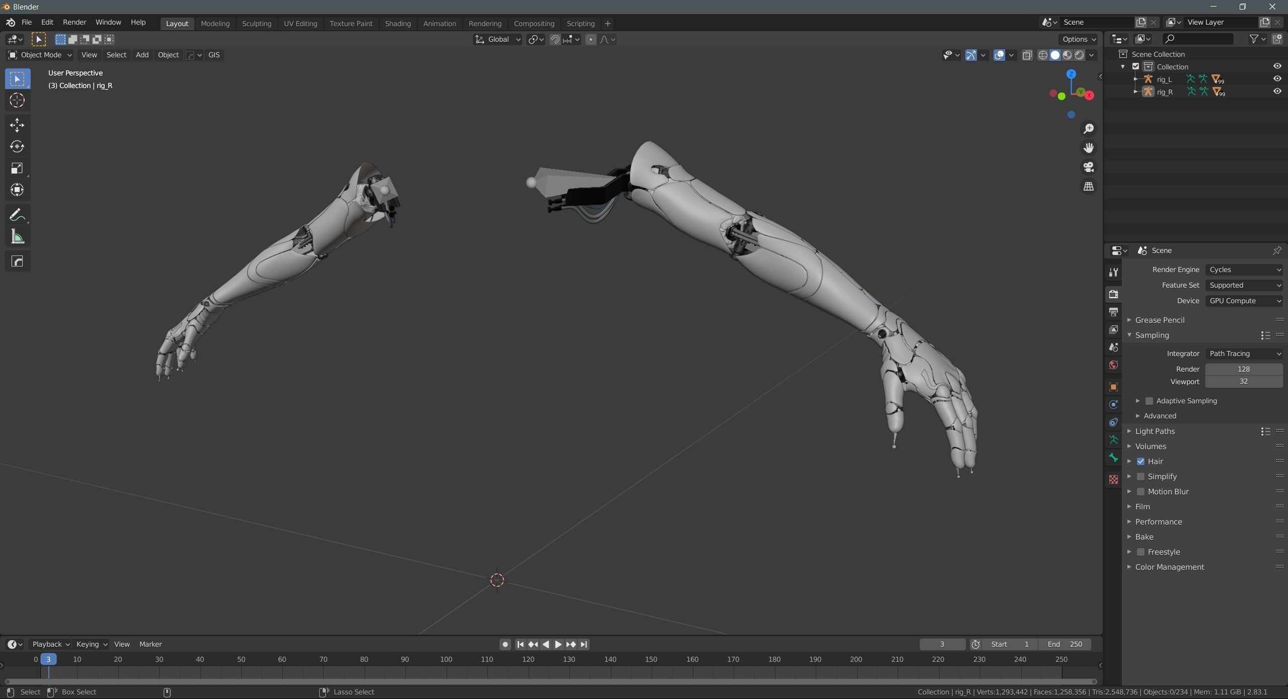 Robotic hand anatomy 3D model_19