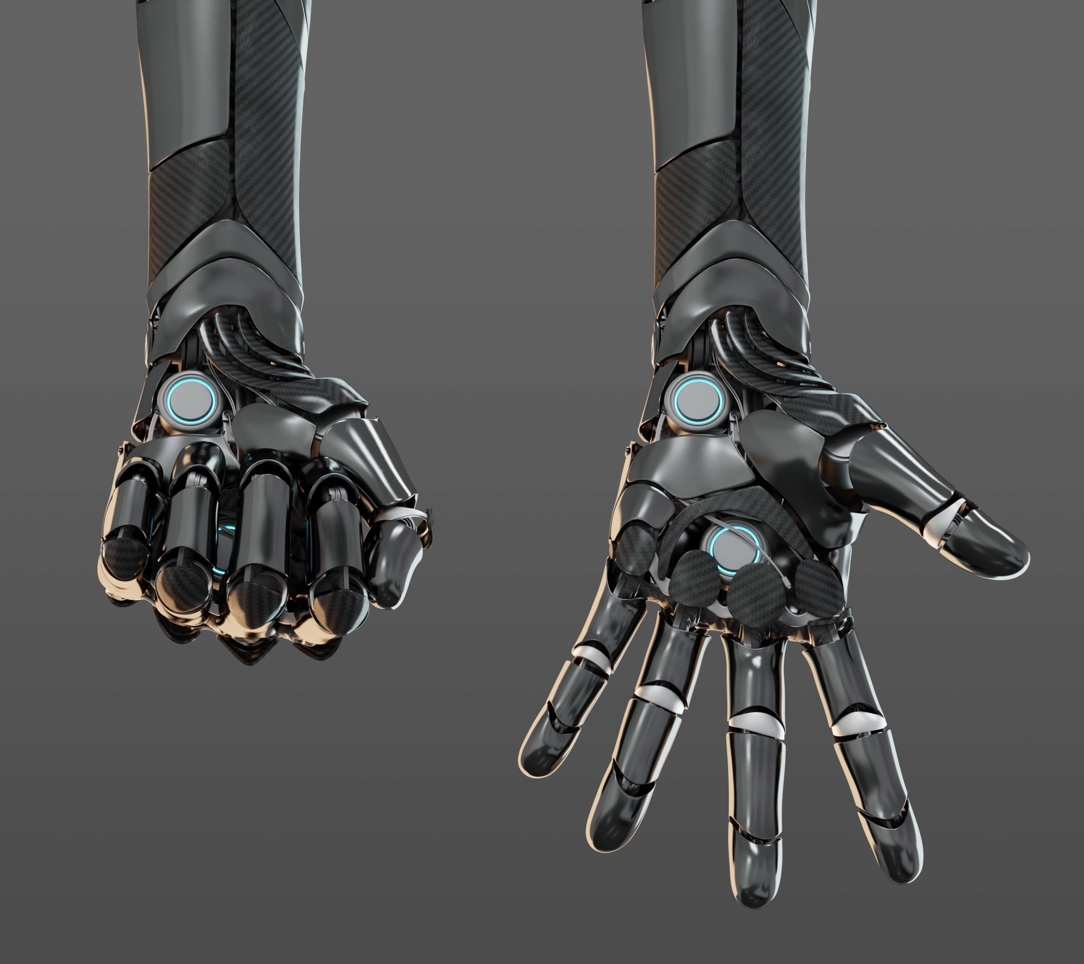 Robotic hand anatomy 3D model_2