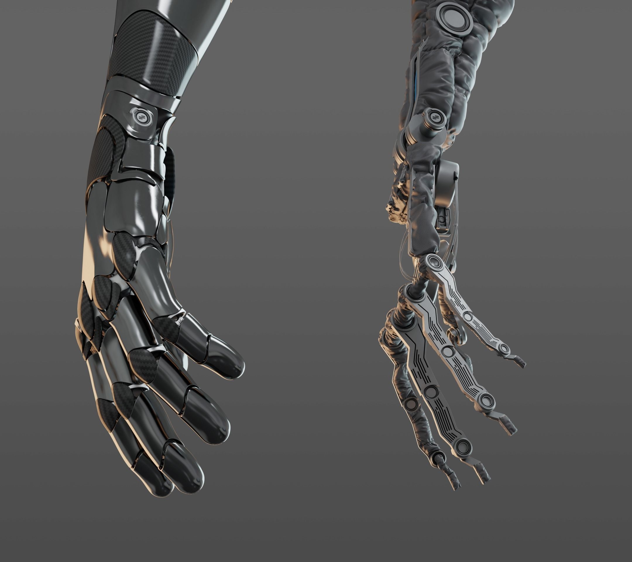 Robotic hand anatomy 3D model_13
