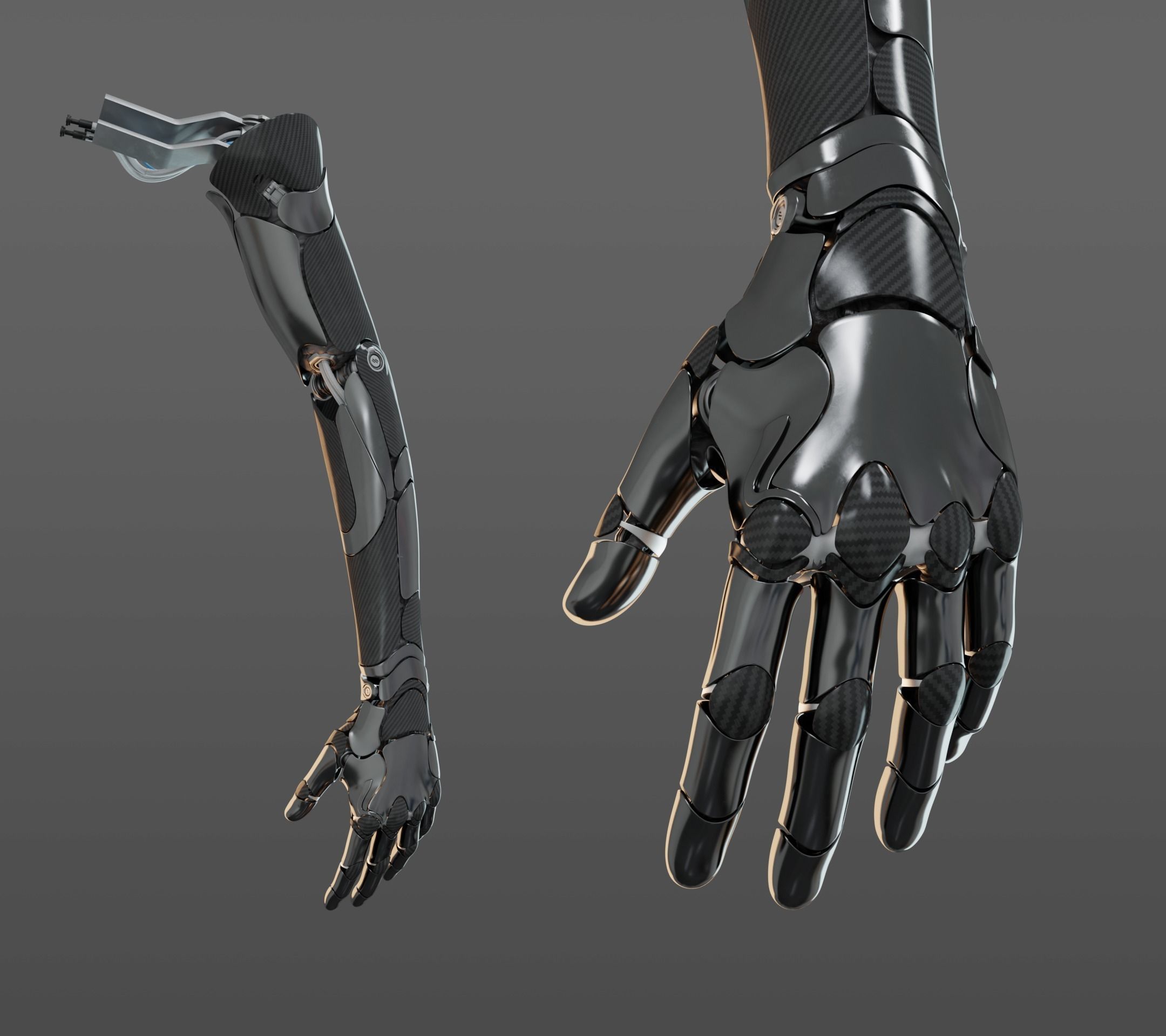 Robotic hand anatomy 3D model_9
