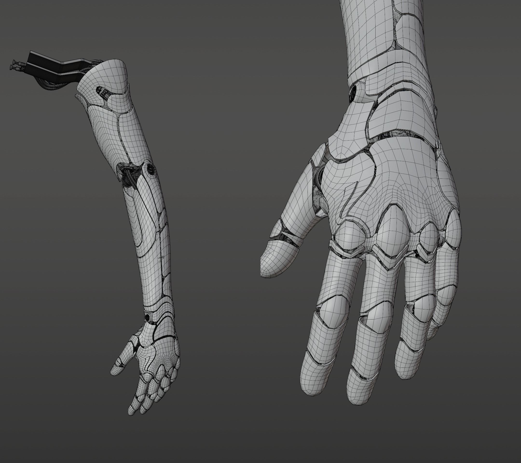 Robotic hand anatomy 3D model_32
