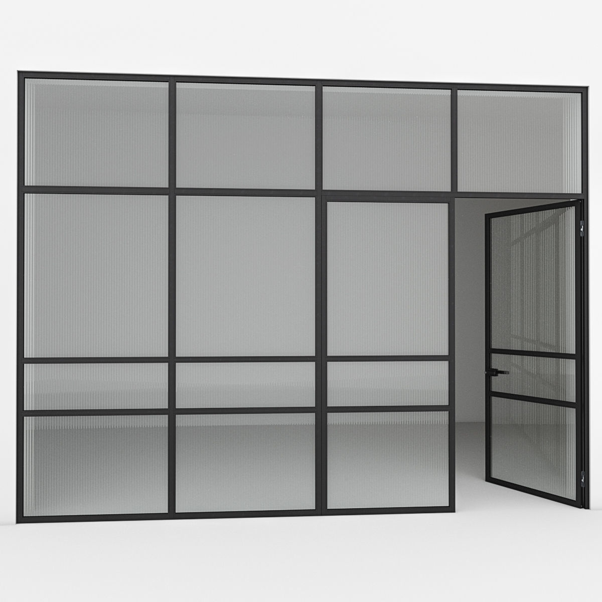 Aluminium door 3D model_1