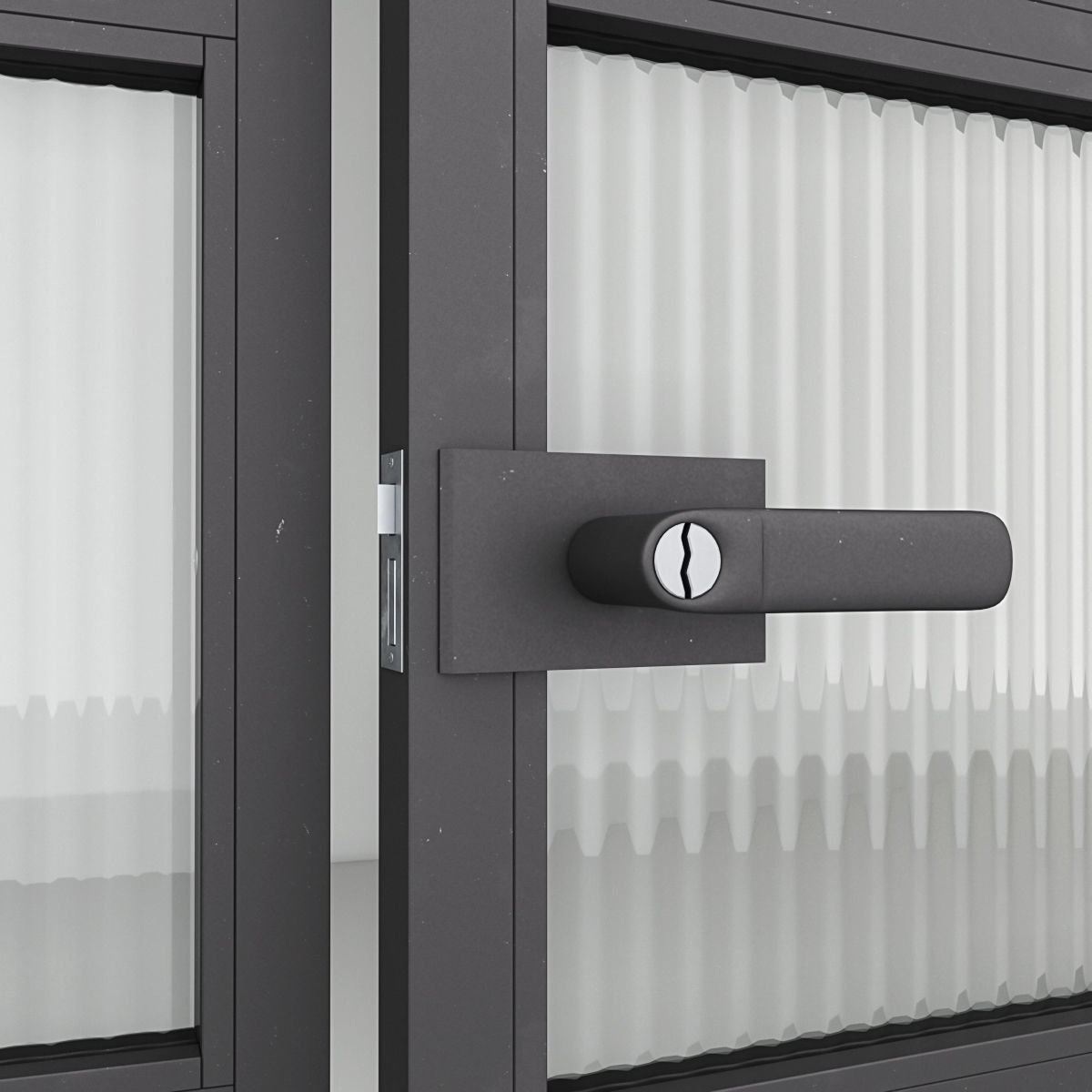 Aluminium door 3D model_3