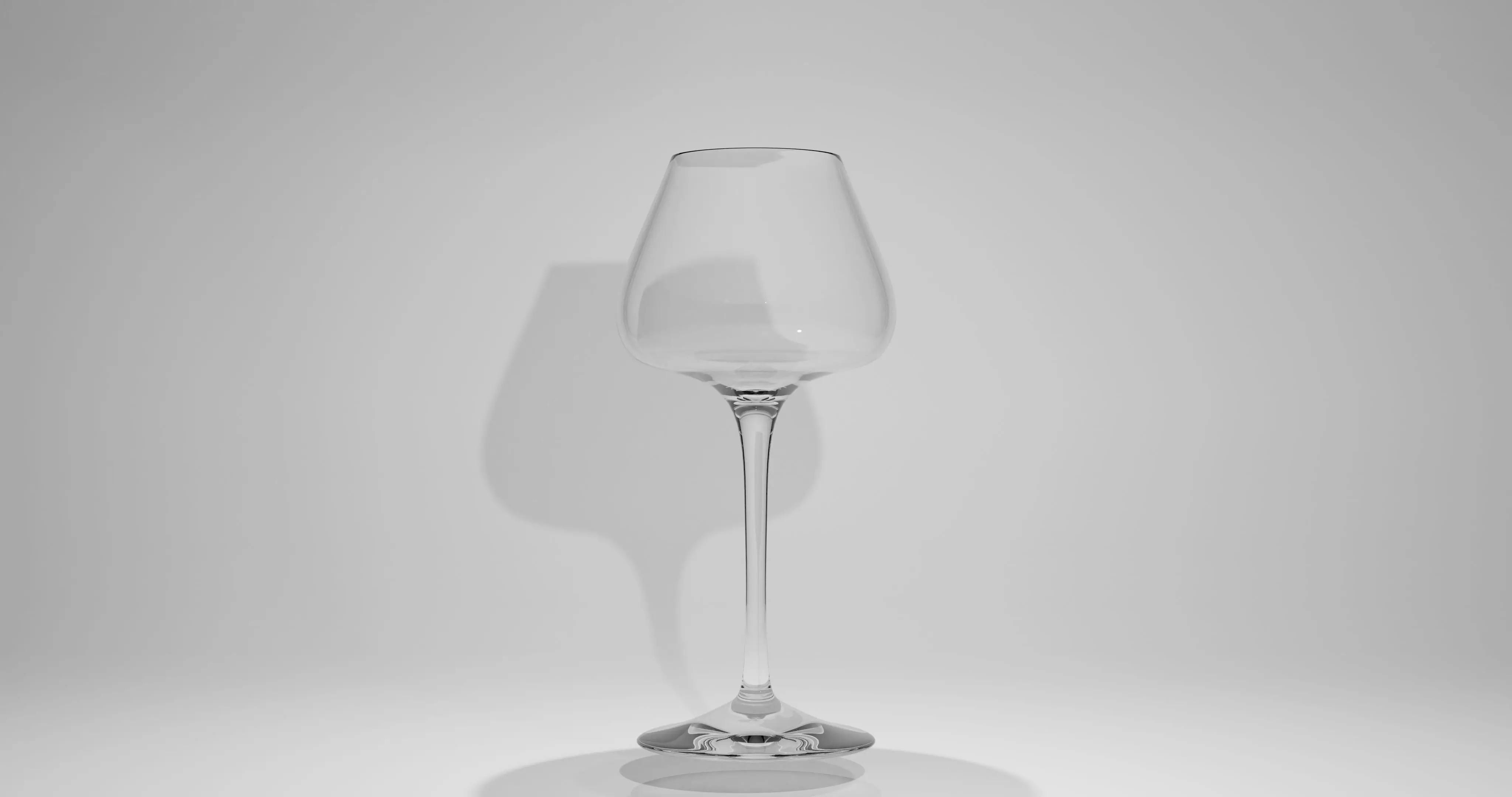 3D rendered wine glass Low-poly 3D model_0