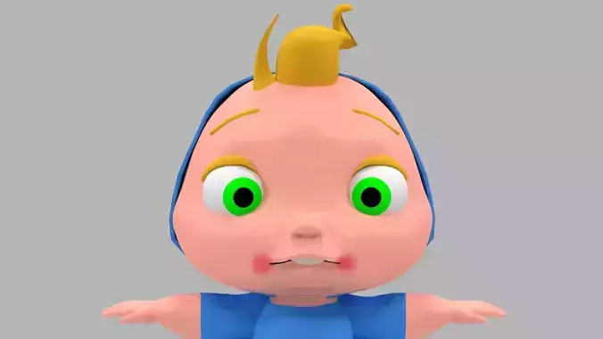 3D Cartoon Baby Model Rigged and Animated 3D model