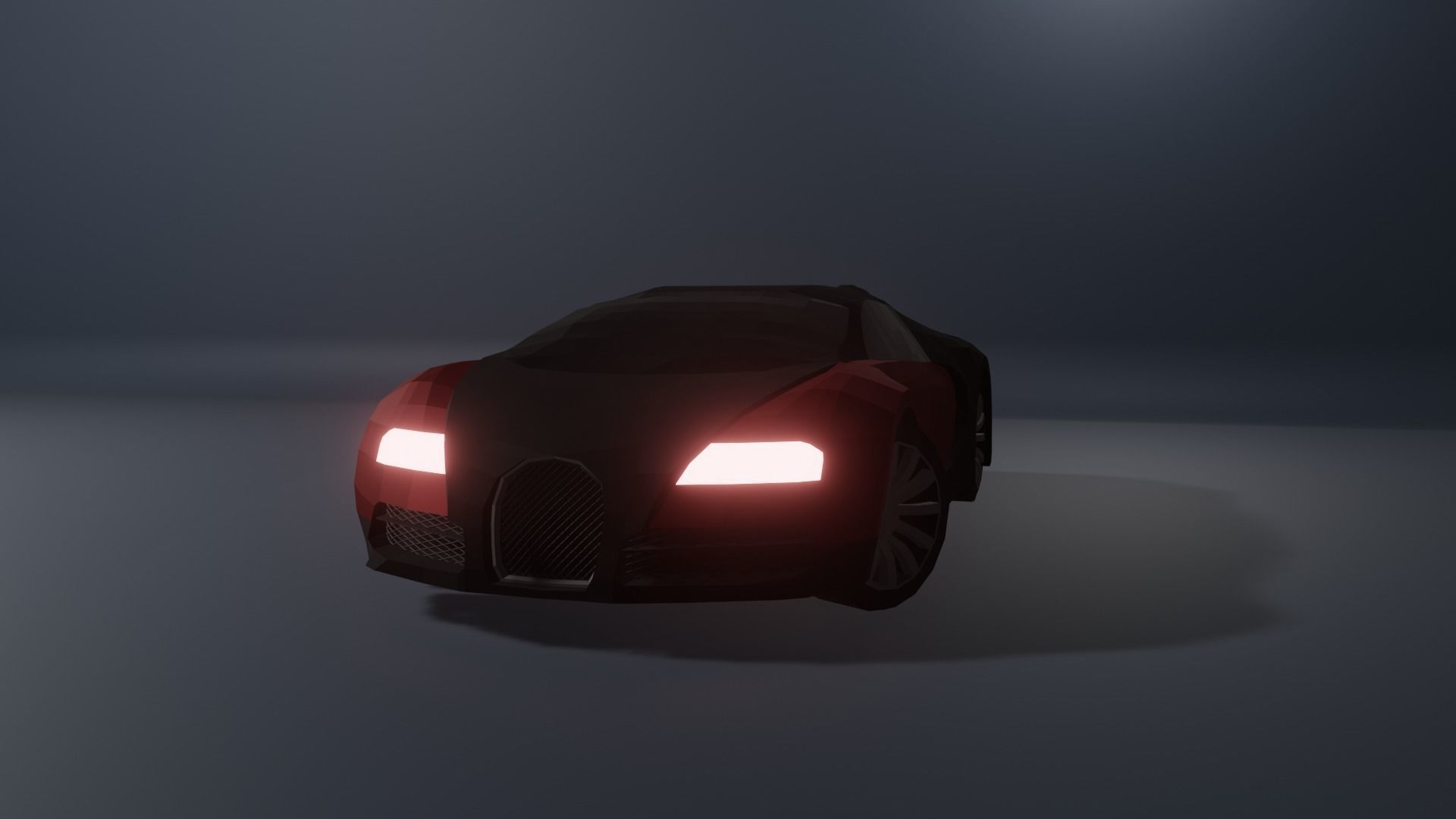 Low Poly Bugatti Veyron Low-poly 3D model_5