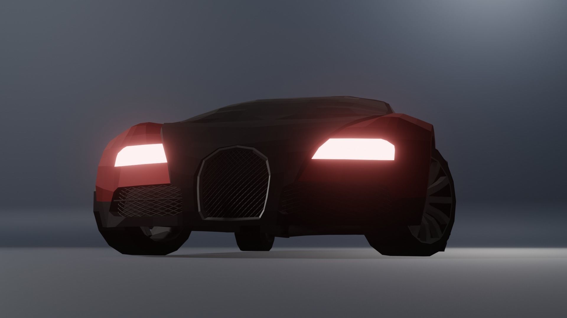 Low Poly Bugatti Veyron Low-poly 3D model_1