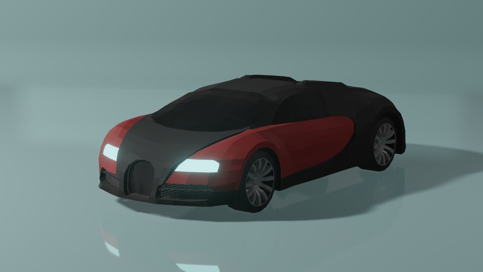 Low Poly Bugatti Veyron Low-poly 3D model_14