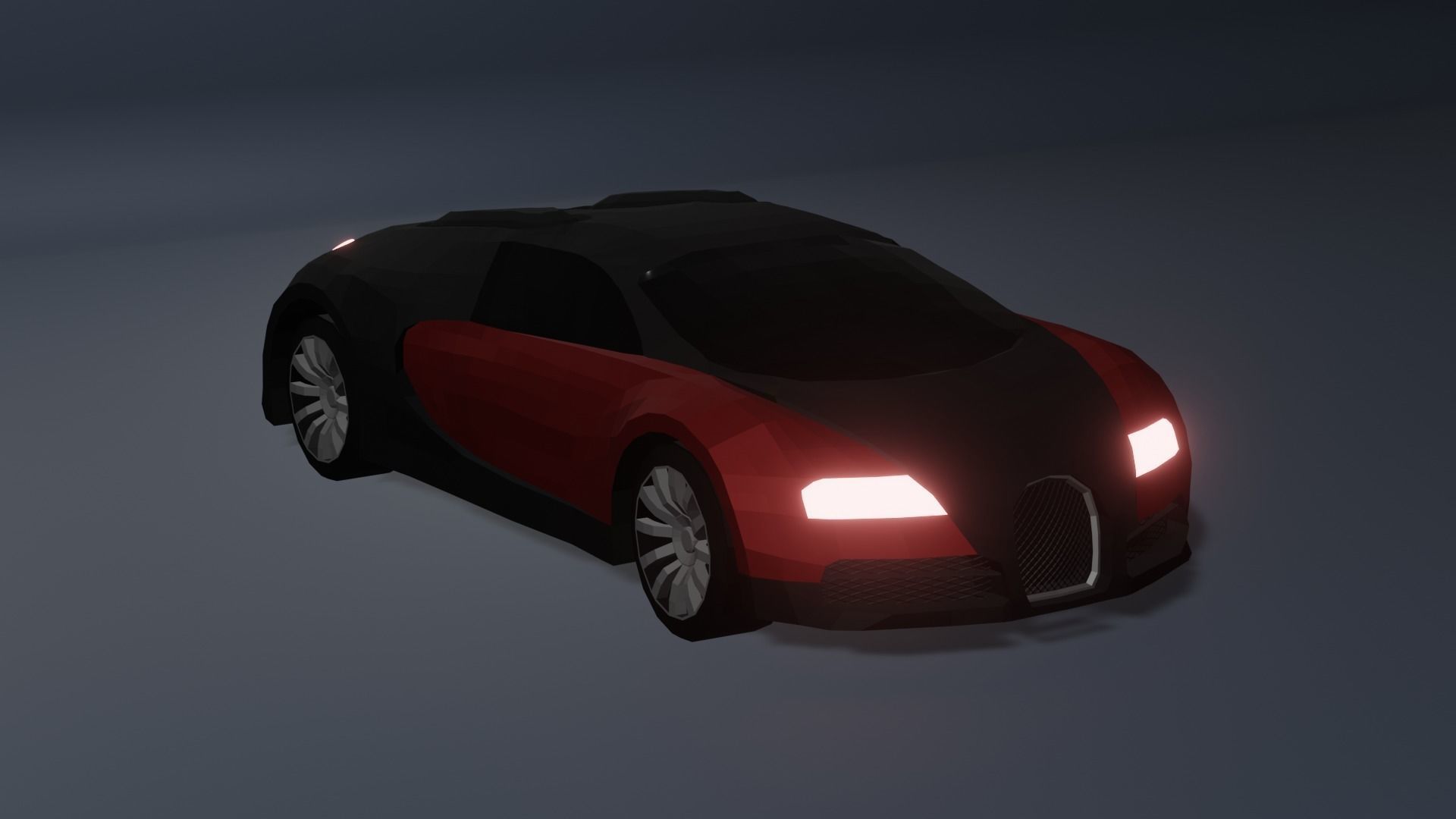 Low Poly Bugatti Veyron Low-poly 3D model_6