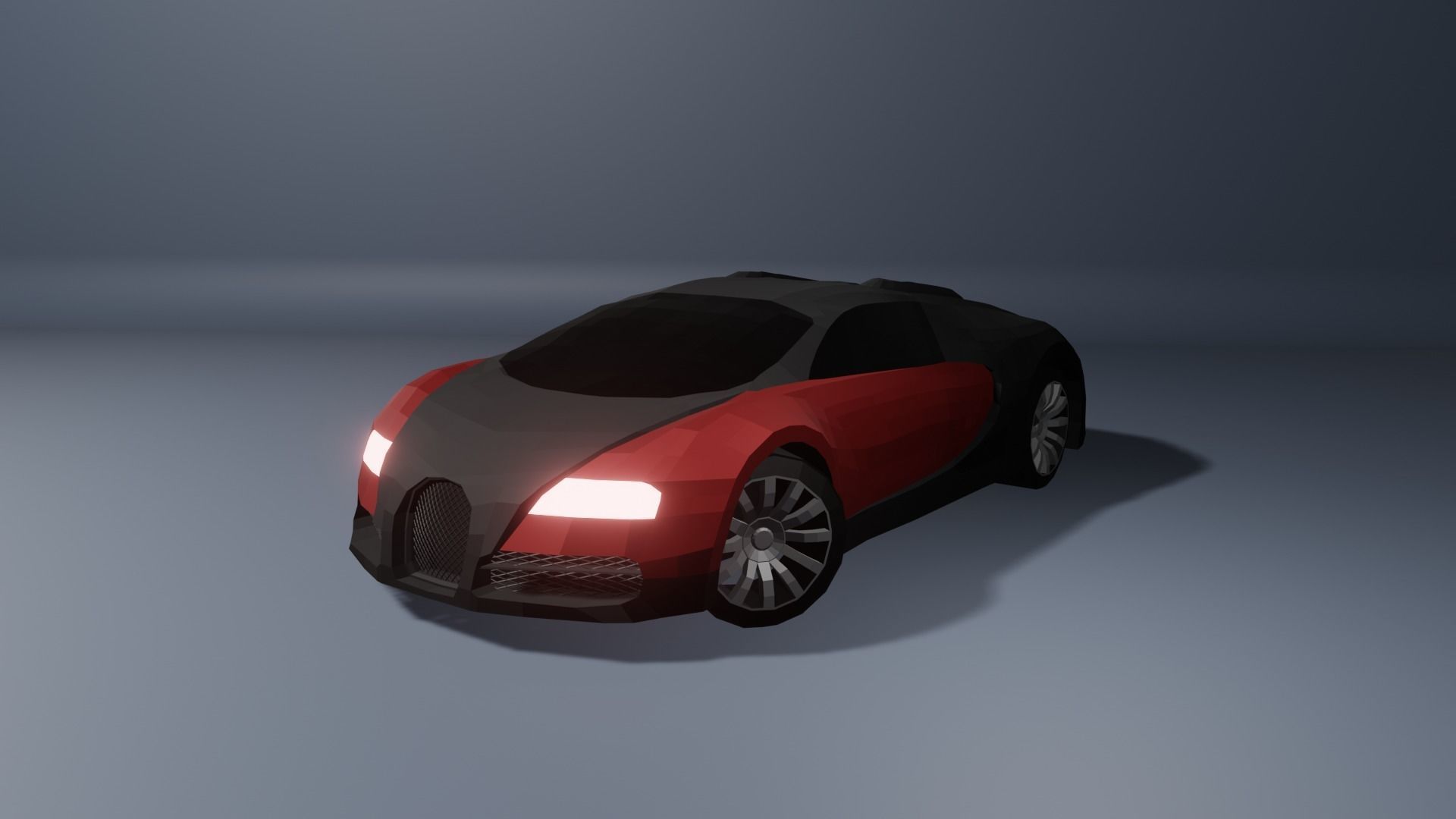 Low Poly Bugatti Veyron Low-poly 3D model_12