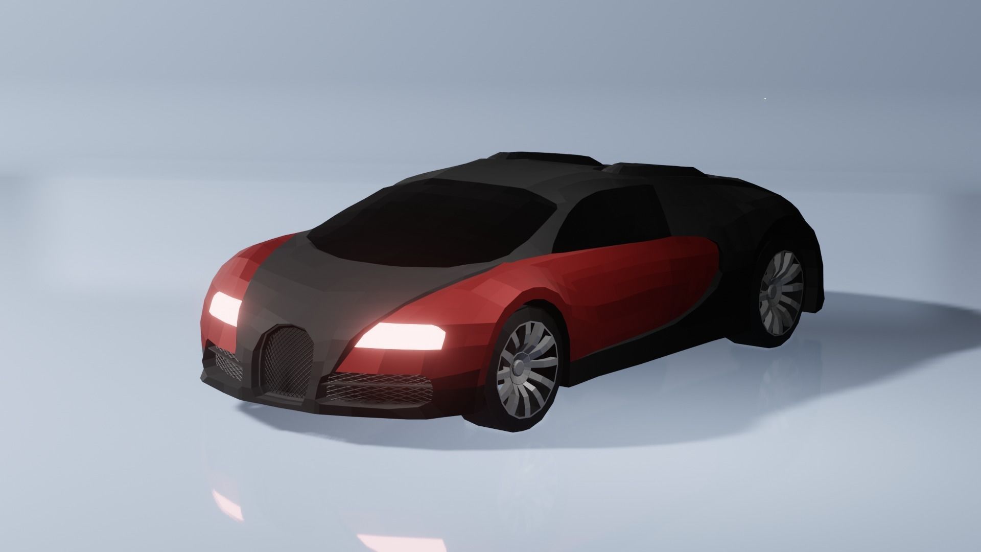 Low Poly Bugatti Veyron Low-poly 3D model_13