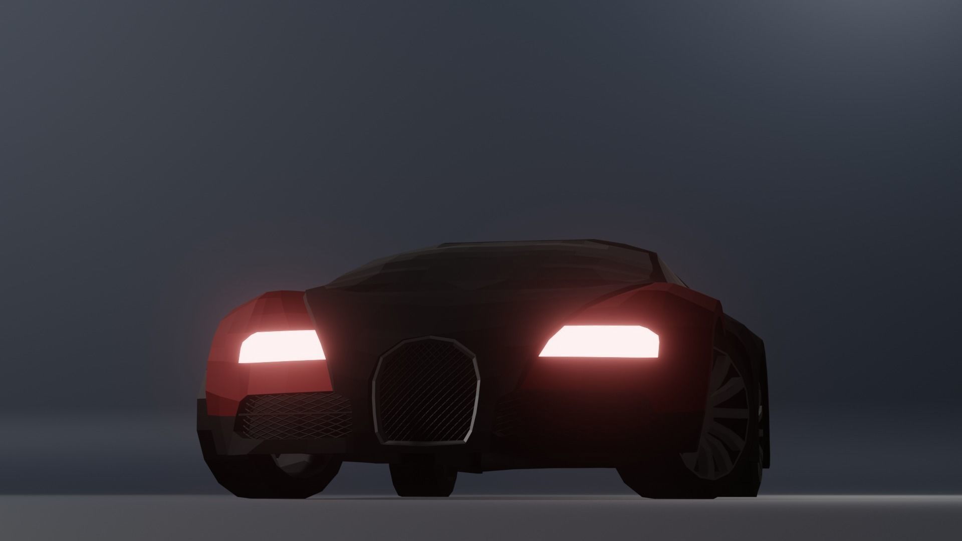 Low Poly Bugatti Veyron Low-poly 3D model_4