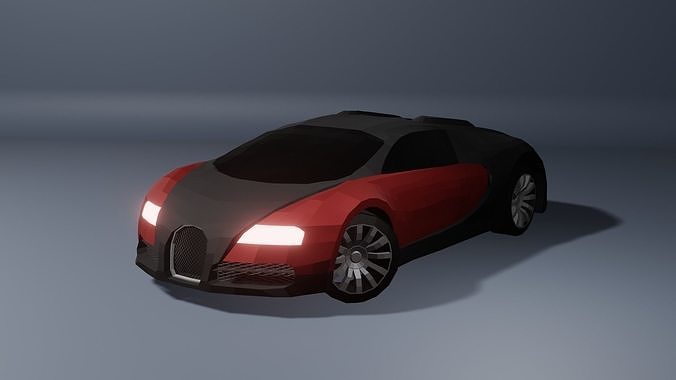 Low Poly Bugatti Veyron Low-poly 3D model