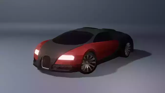 Low Poly Bugatti Veyron Low-poly 3D model