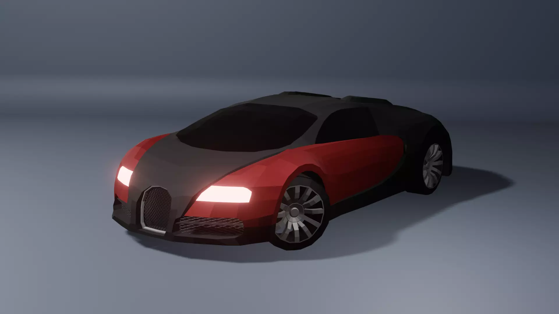 Low Poly Bugatti Veyron Low-poly 3D model_0