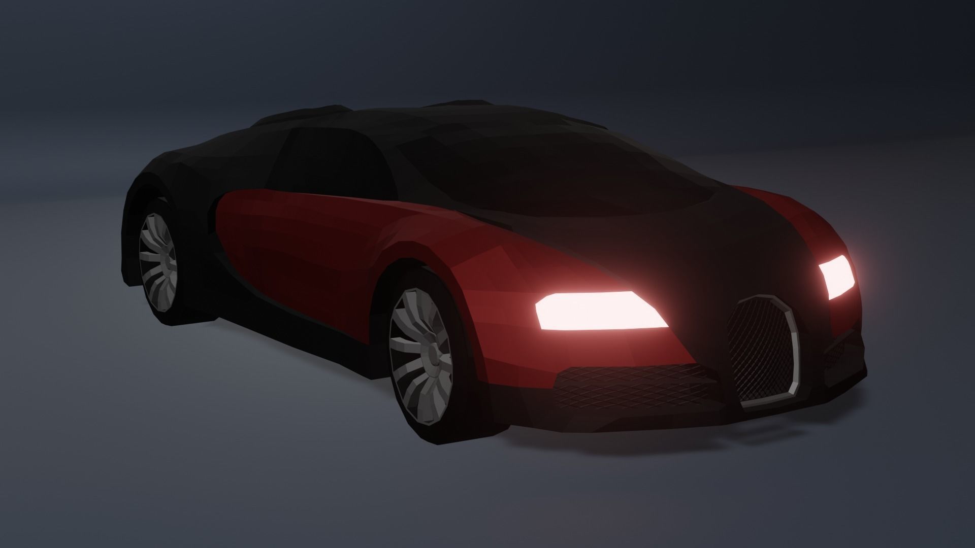 Low Poly Bugatti Veyron Low-poly 3D model_9