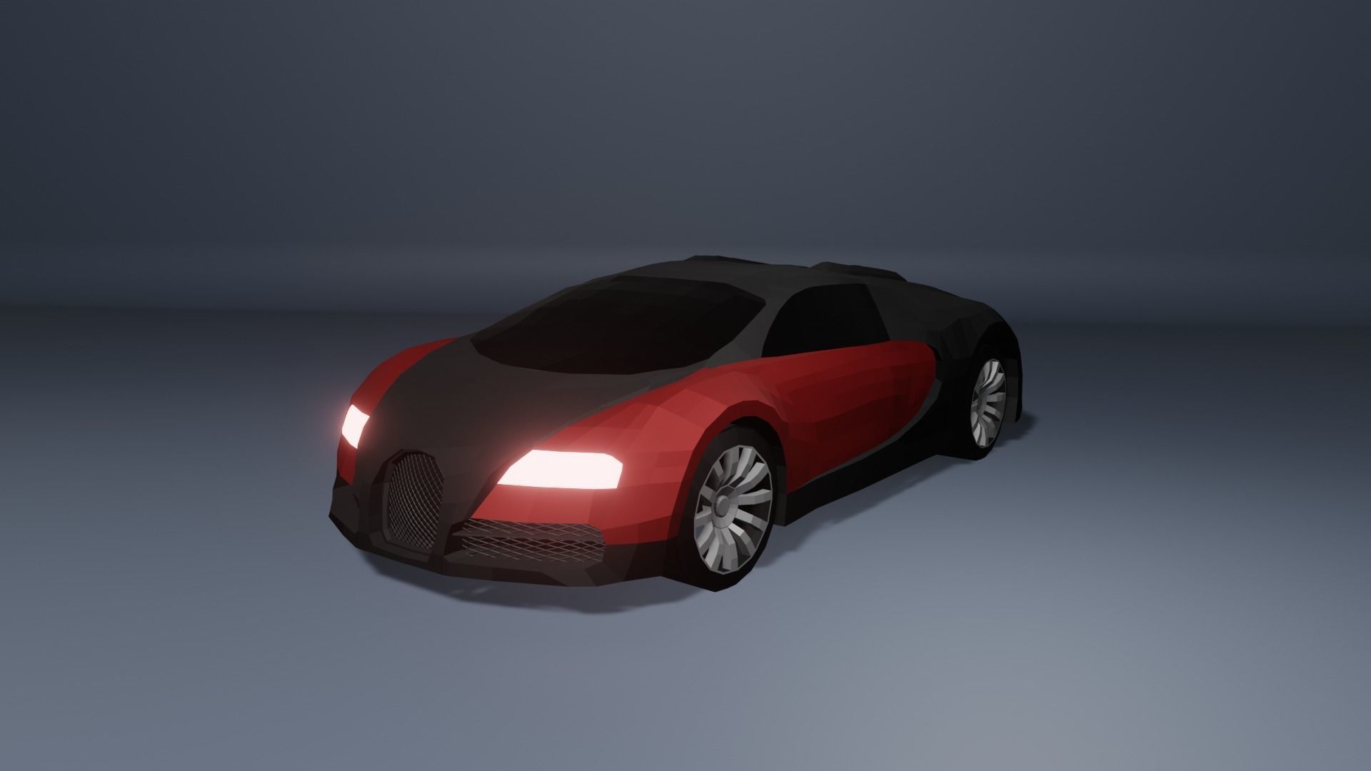 Low Poly Bugatti Veyron Low-poly 3D model_10