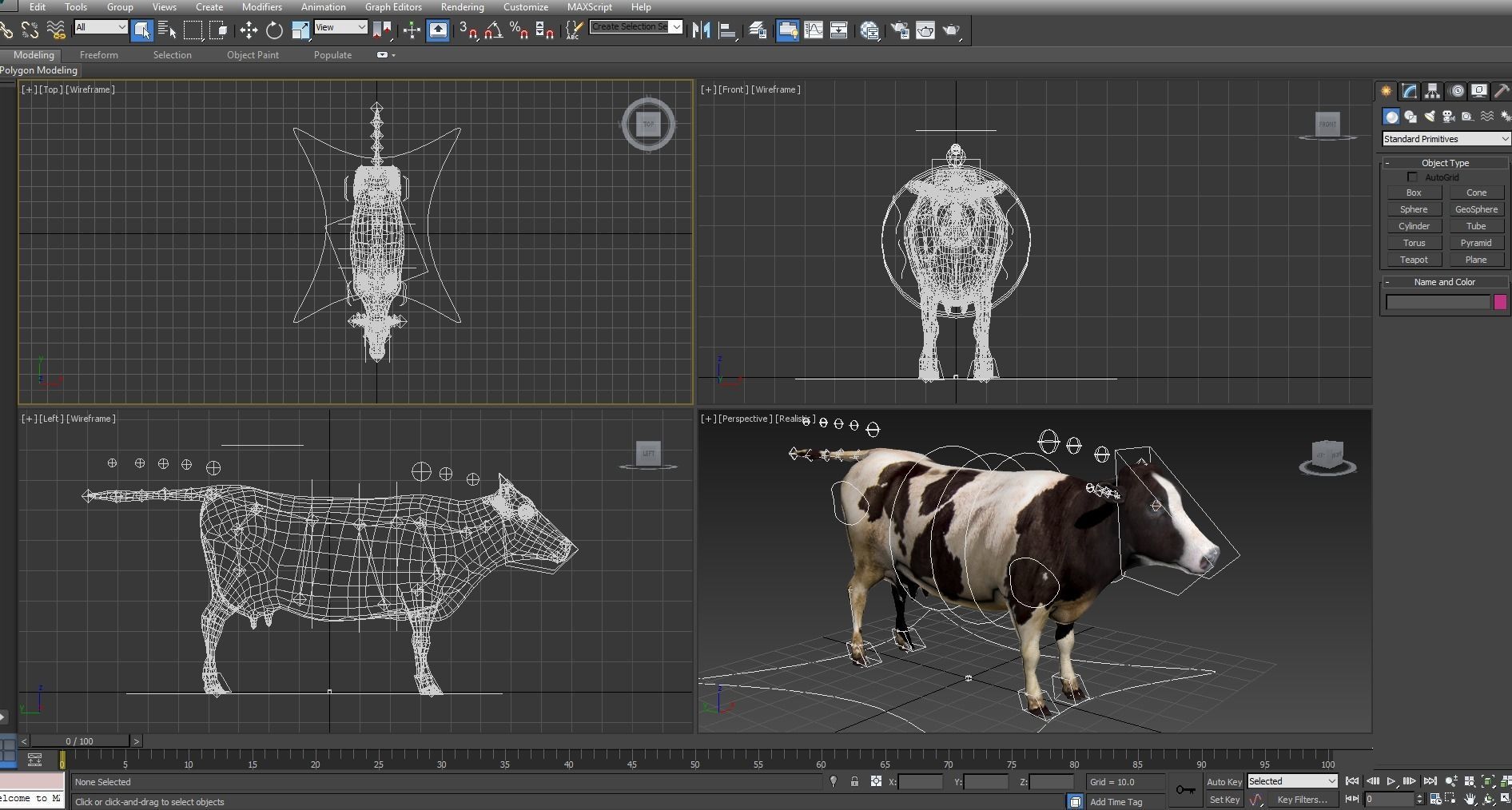 Cow Rigged cattle game ready low poly Low-poly 3D model_35