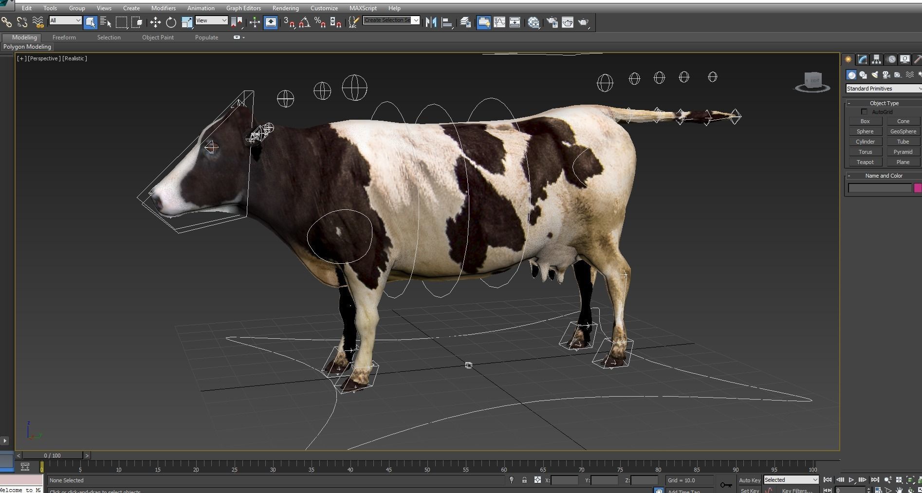 Cow Rigged cattle game ready low poly Low-poly 3D model_38