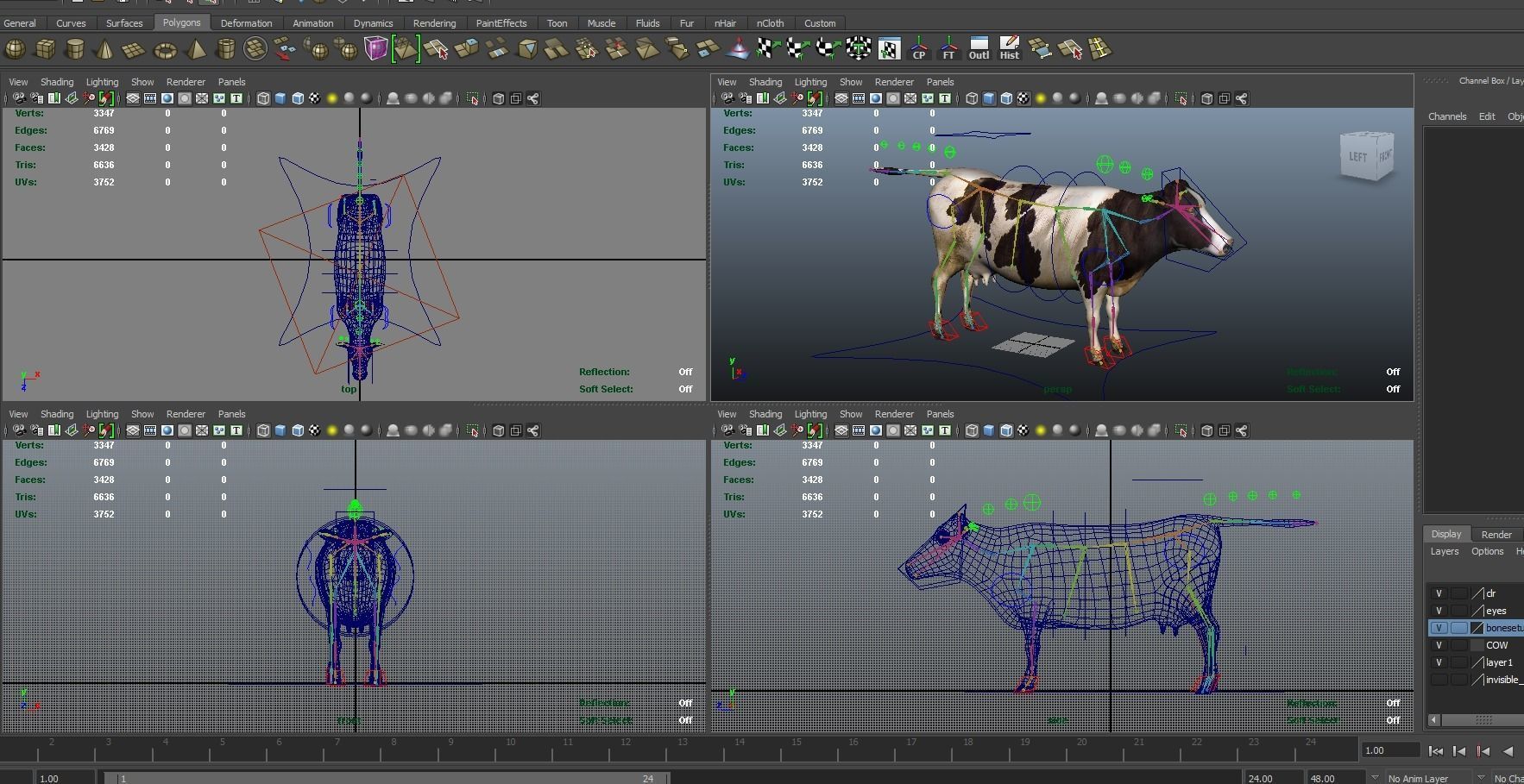Cow Rigged cattle game ready low poly Low-poly 3D model_34