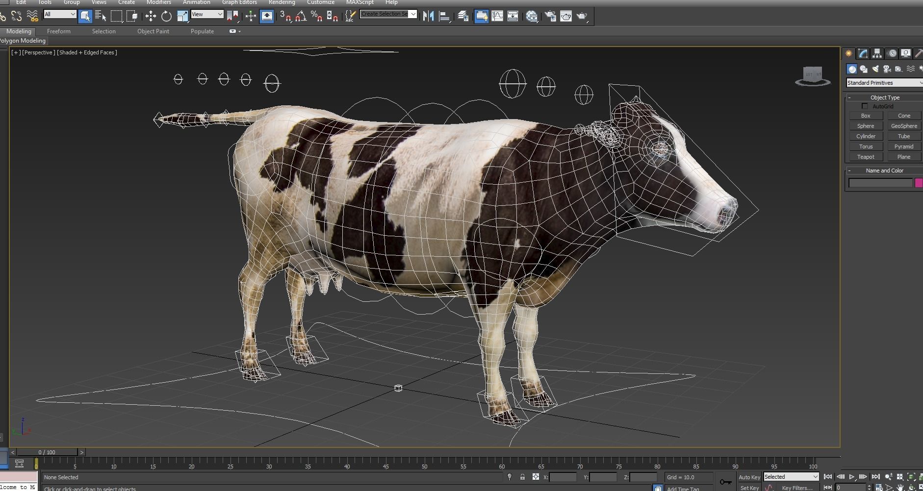 Cow Rigged cattle game ready low poly Low-poly 3D model_39