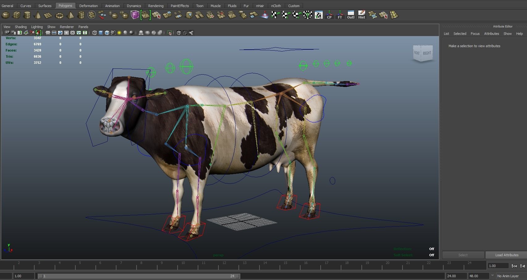 Cow Rigged cattle game ready low poly Low-poly 3D model_36