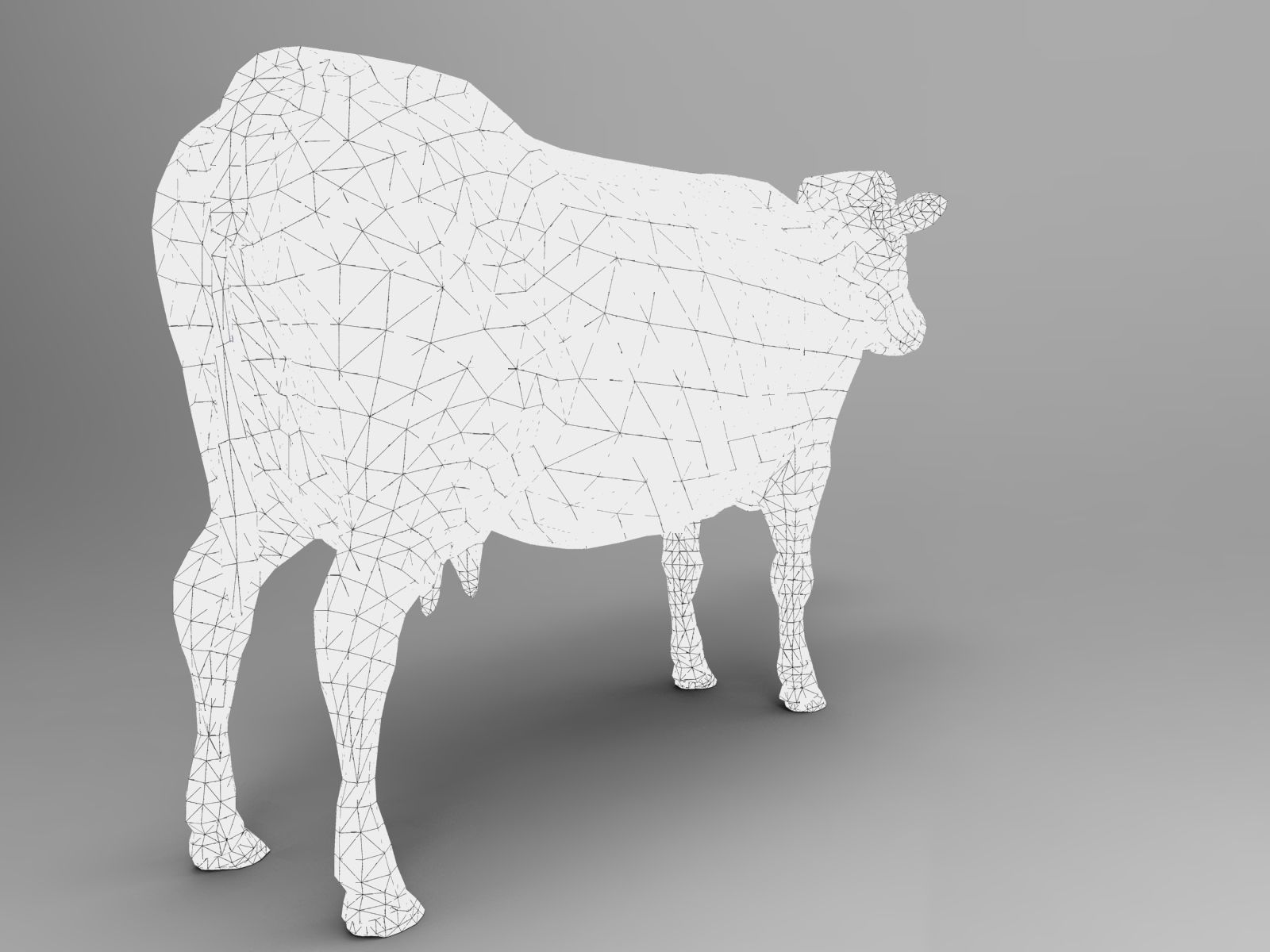 3D Red Cow Rigged Model  Low-poly 3D model_39