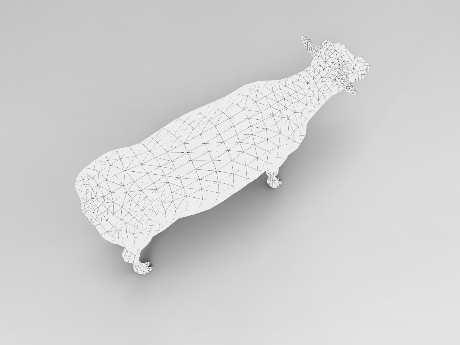 3D Red Cow Rigged Model  Low-poly 3D model_41