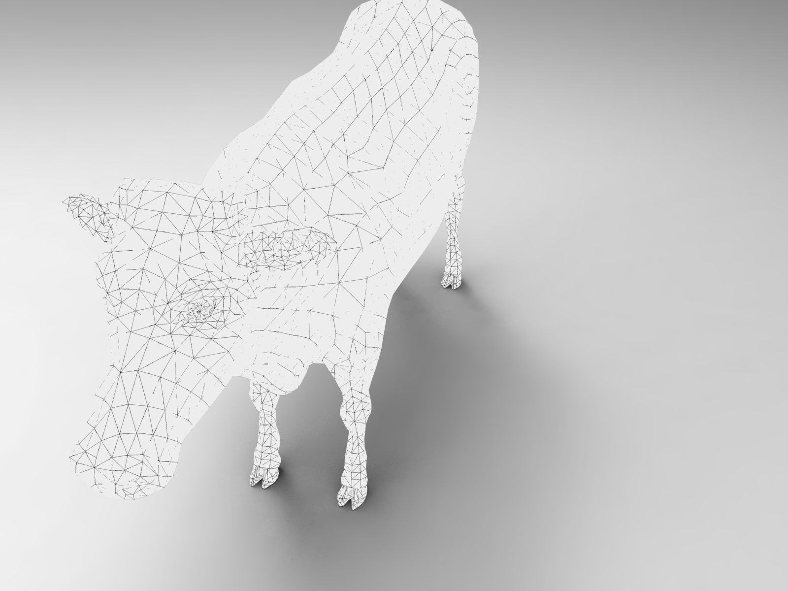 3D Red Cow Rigged Model  Low-poly 3D model_42