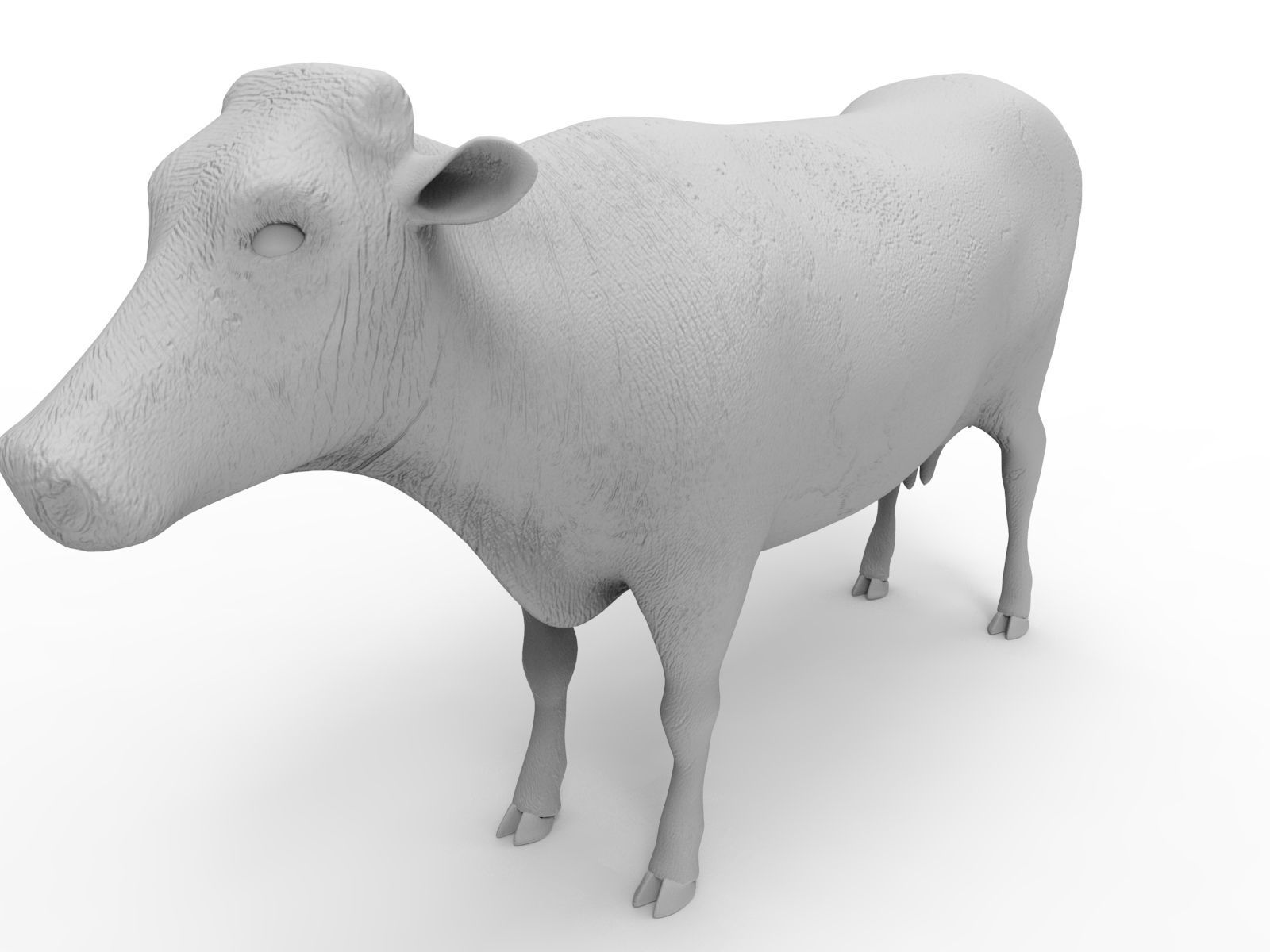 3D Red Cow Rigged Model  Low-poly 3D model_28