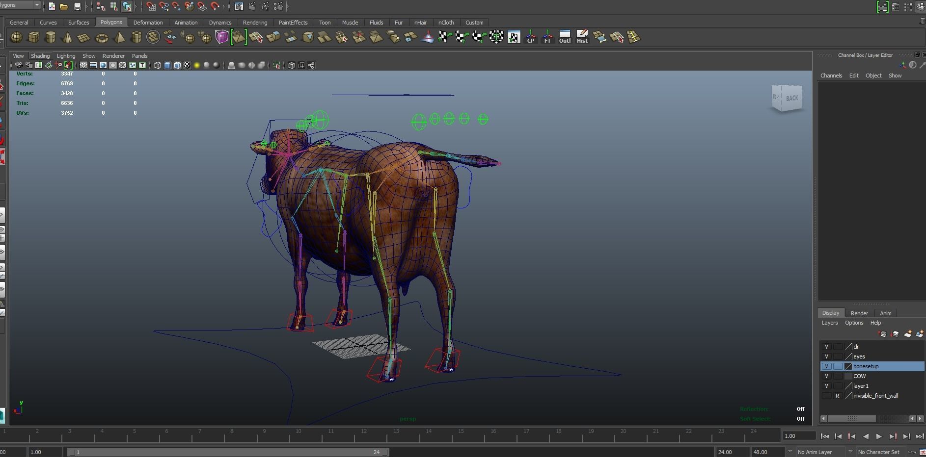 3D Red Cow Rigged Model  Low-poly 3D model_31