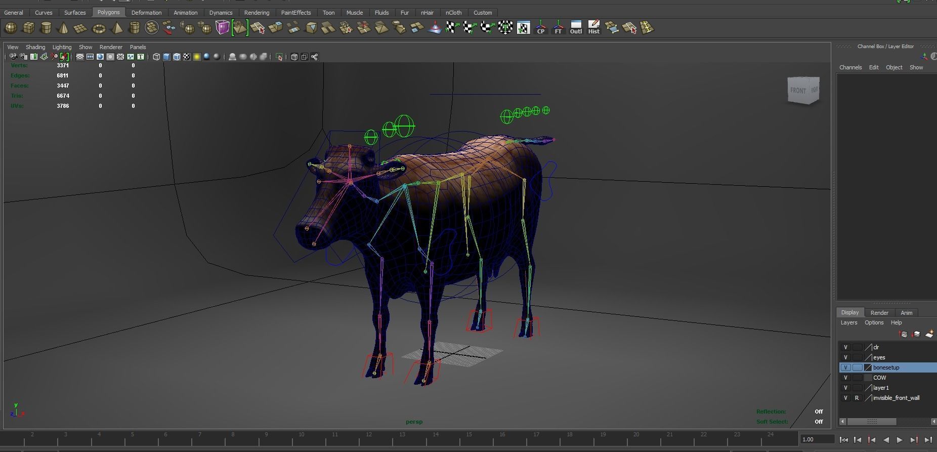 3D Red Cow Rigged Model  Low-poly 3D model_30