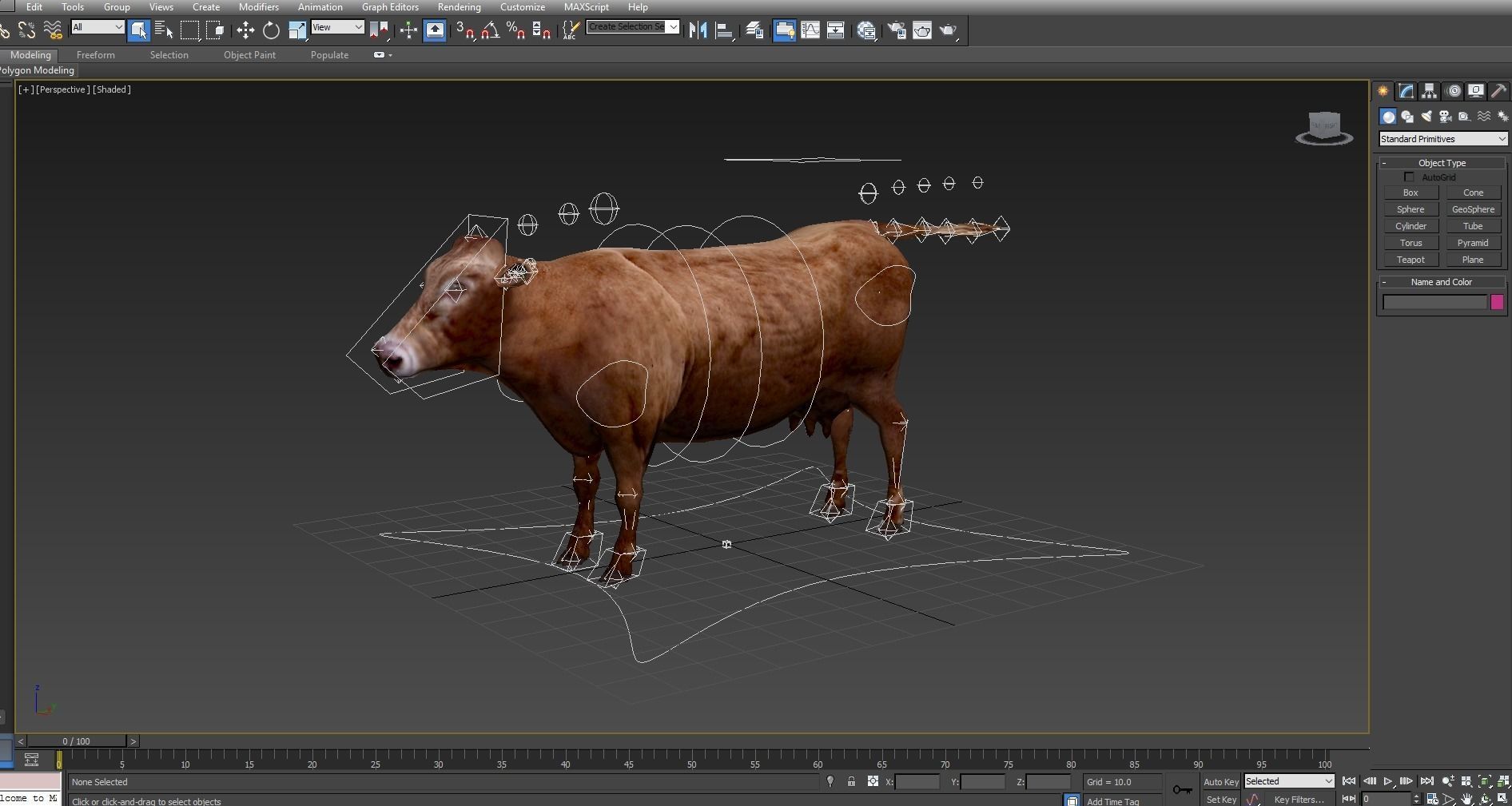 3D Red Cow Rigged Model  Low-poly 3D model_35