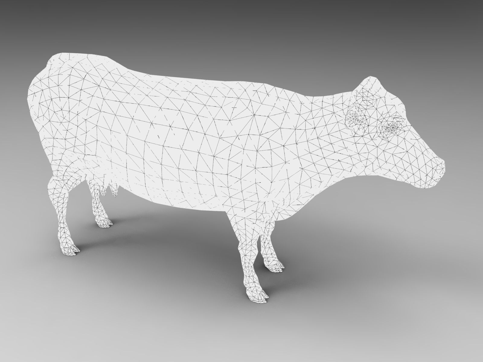 3D Red Cow Rigged Model  Low-poly 3D model_38