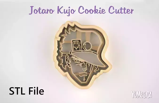 Jotaro Kujo from JoJo s Bizarre Adventure Cookie Cutter STL file 3D print model