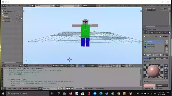 low poly charachter person in computer screen Low-poly 3D model