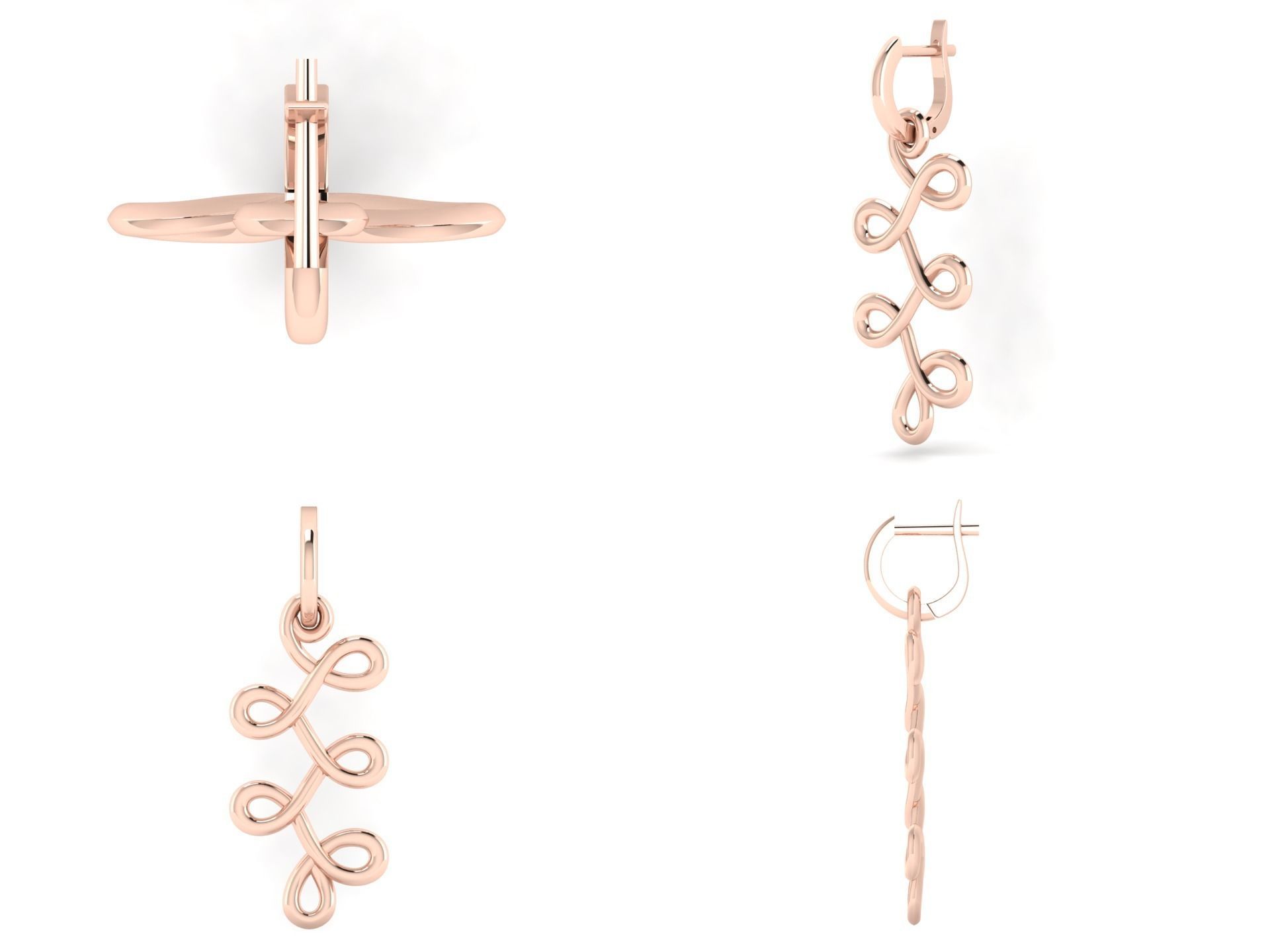 Earrings bi 2 3D print model_3