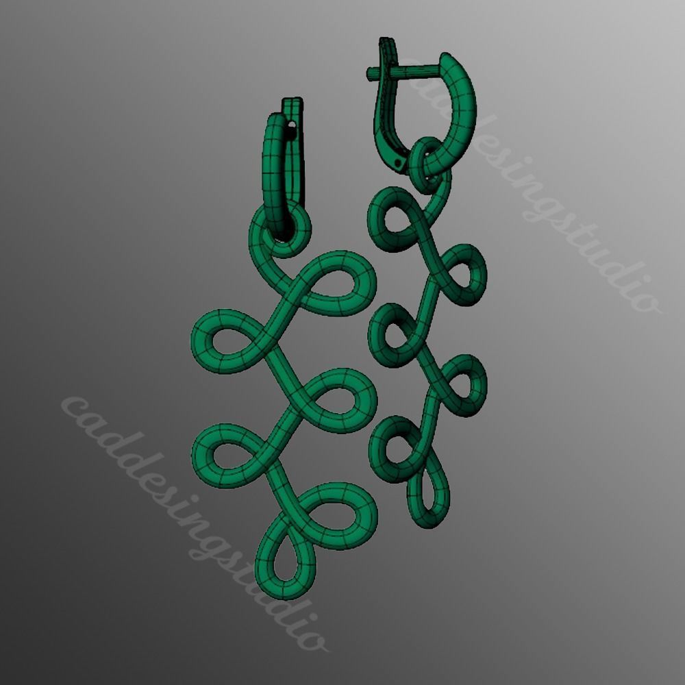Earrings bi 2 3D print model_2