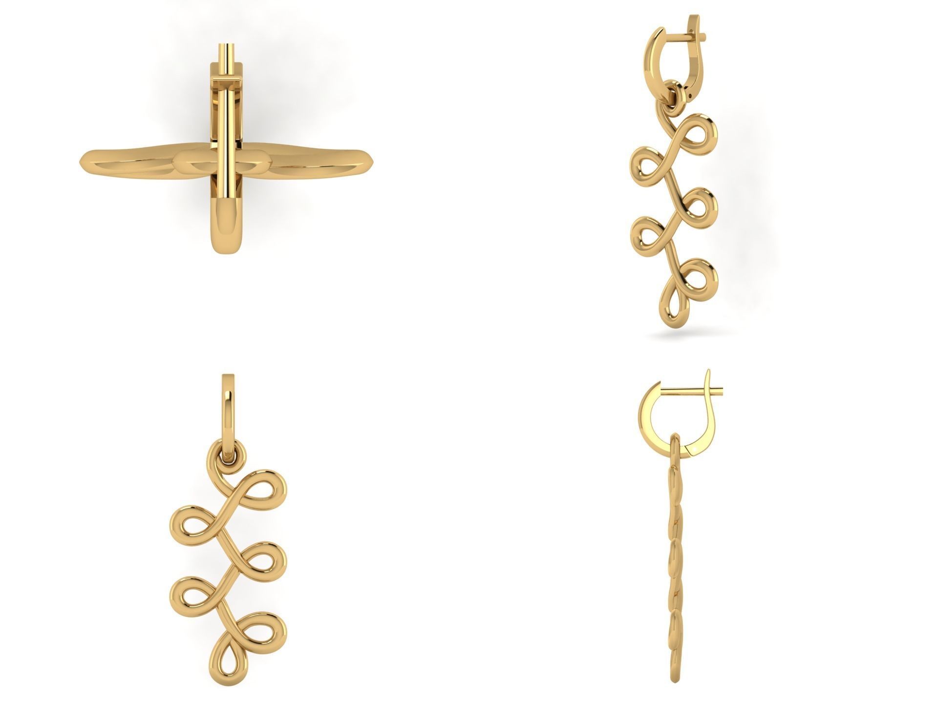 Earrings bi 2 3D print model_5