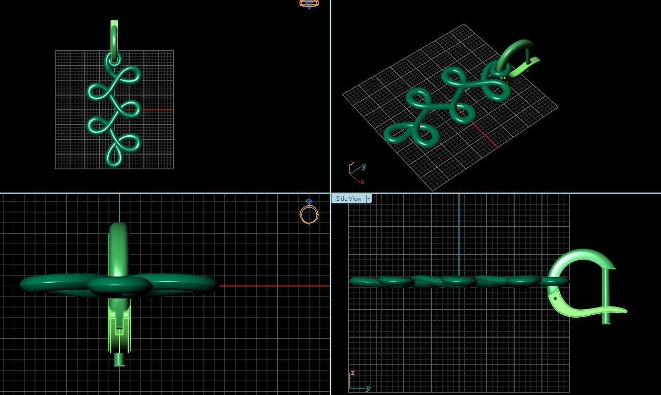 Earrings bi 2 3D print model_6