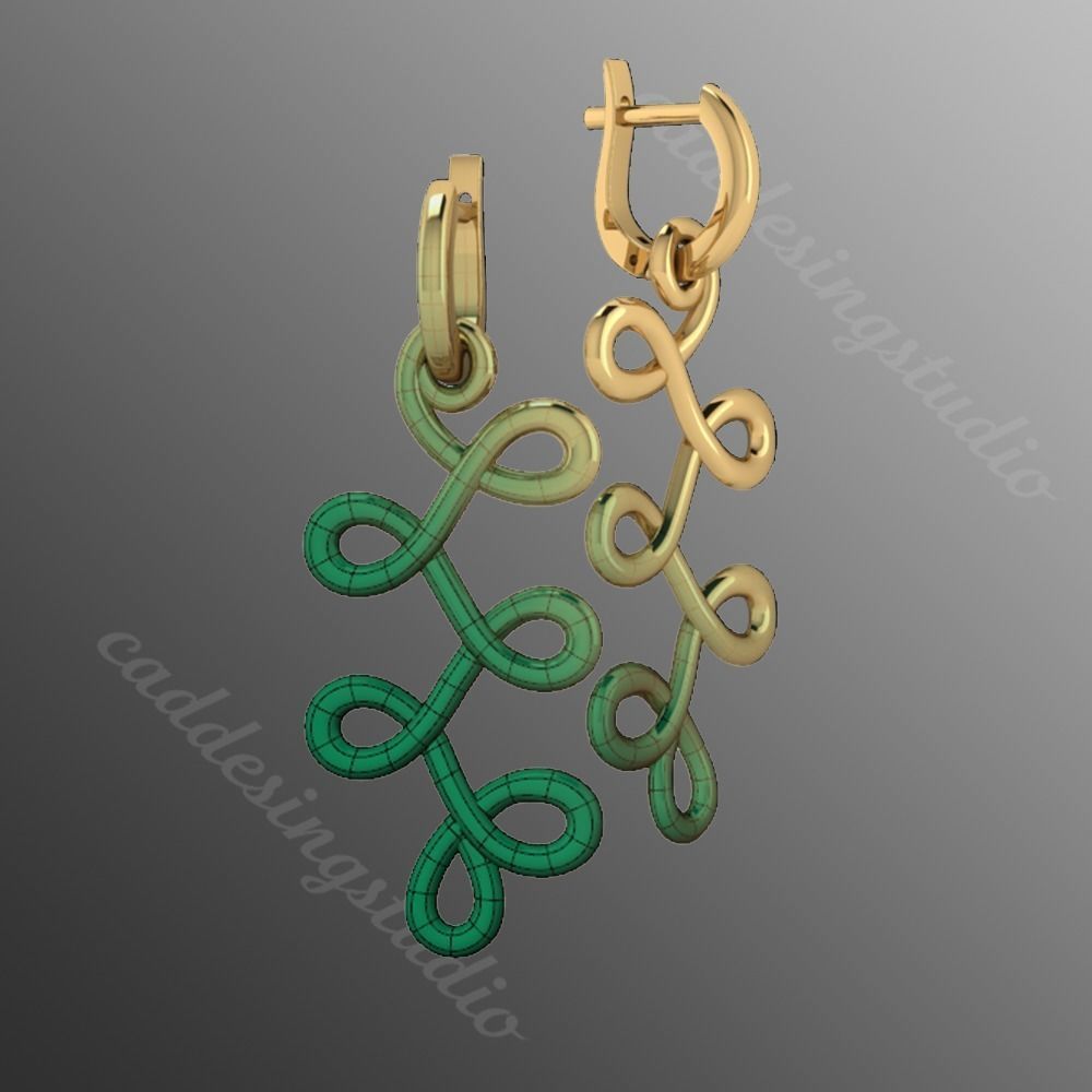 Earrings bi 2 3D print model_1