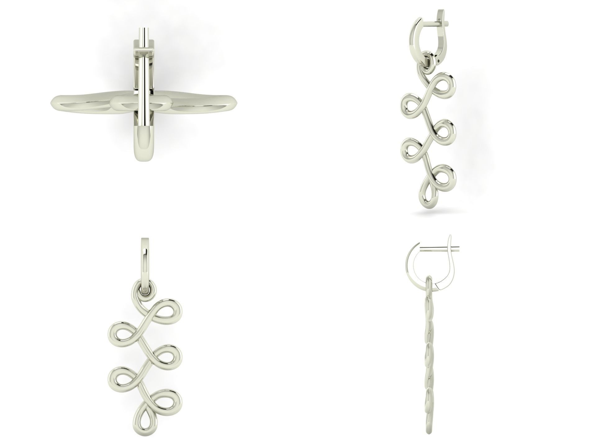 Earrings bi 2 3D print model_4