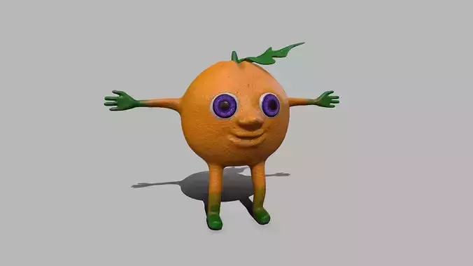 Orange with eyes and arms