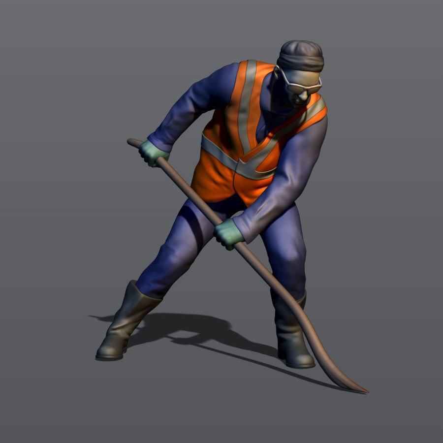 Railwayman with a crowbar