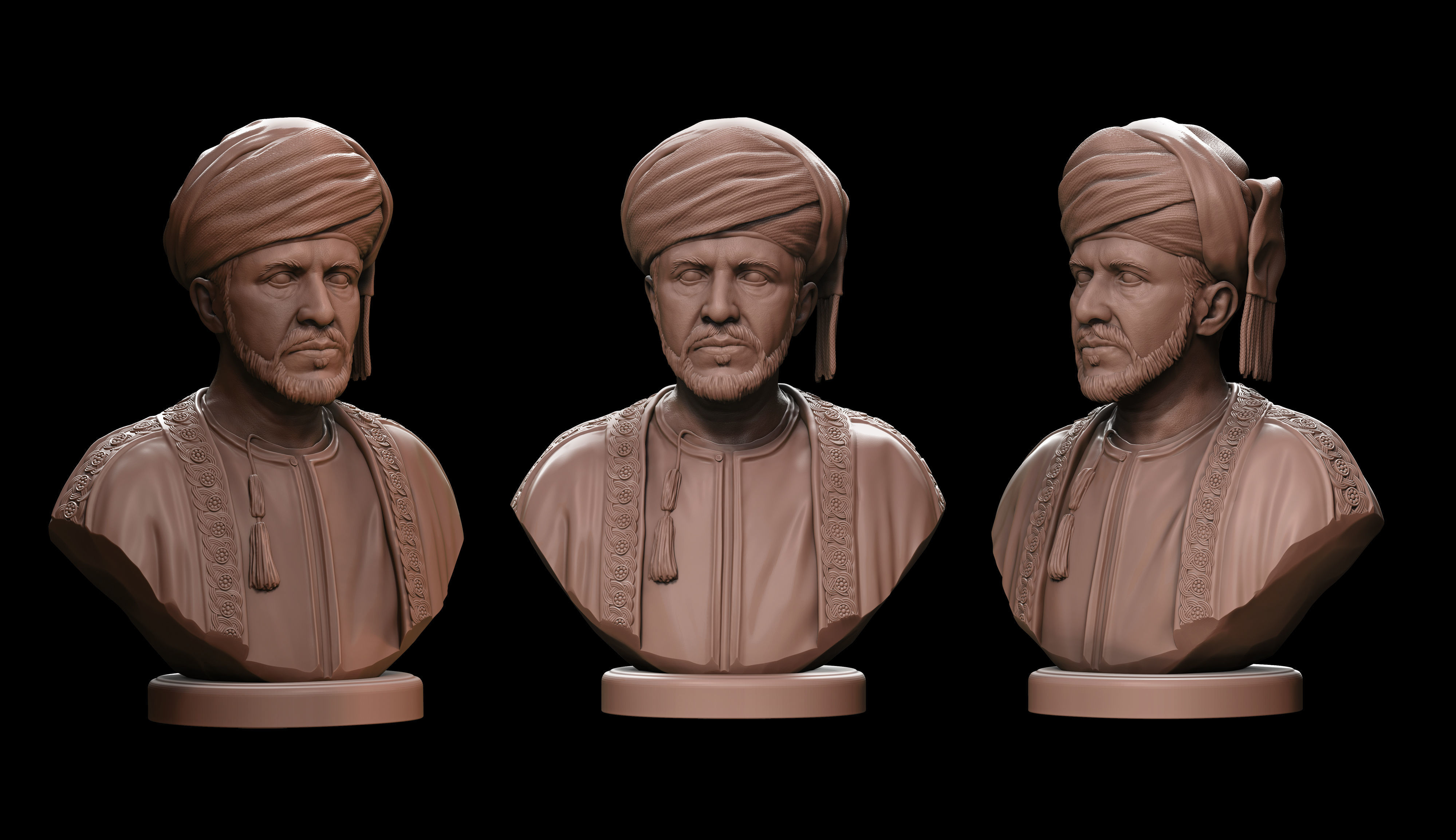 Qaboos bin Said  3D print model_1